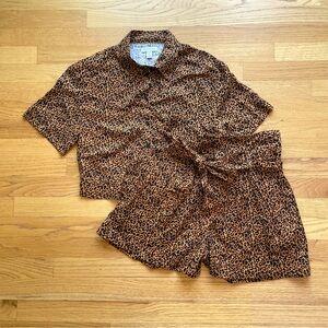 Topshop Leopard‎ Top and Shorts Set / Small
